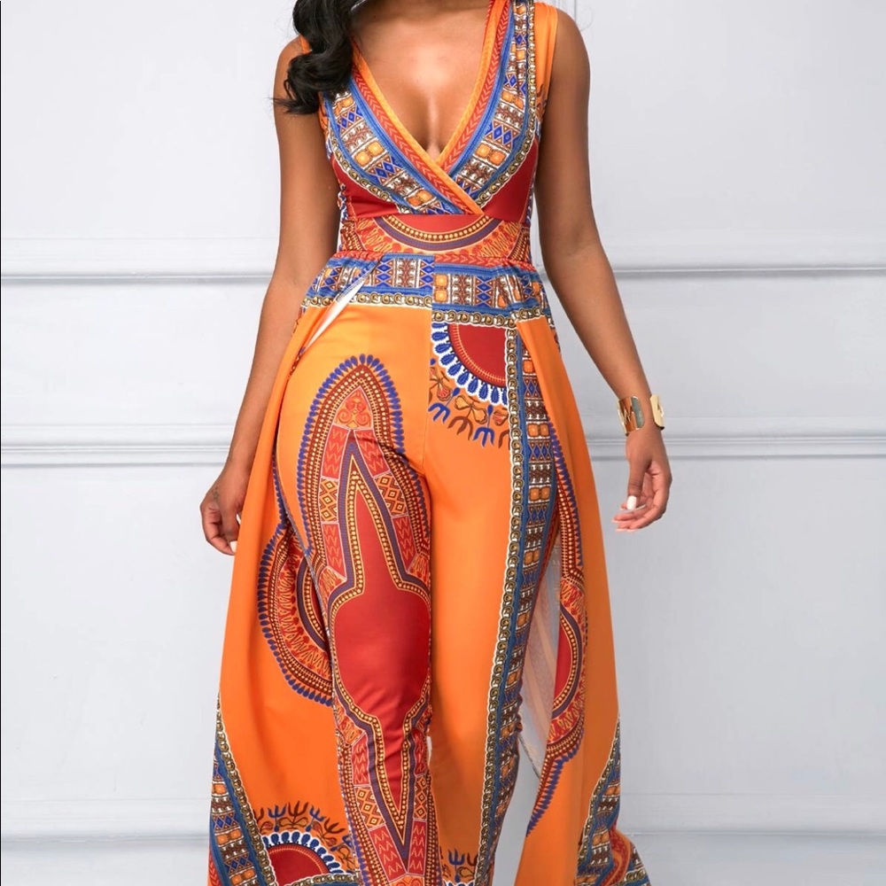Dashiki Print Jumpsuit